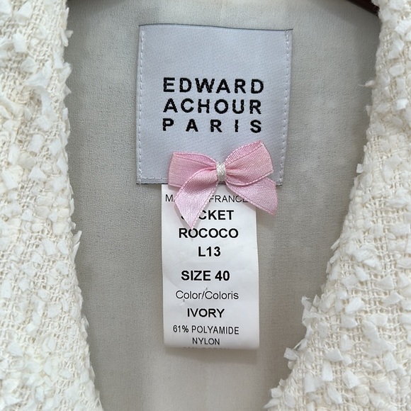 Edward Archour Paris Ivory Pearl Accent Jacket size M - Picture 3 of 7
